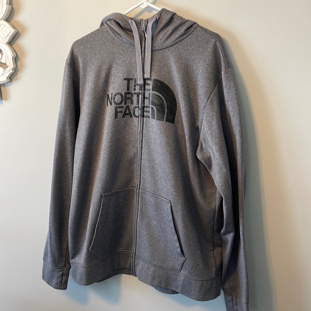 The North Face. Zip up hoodie. XL grey